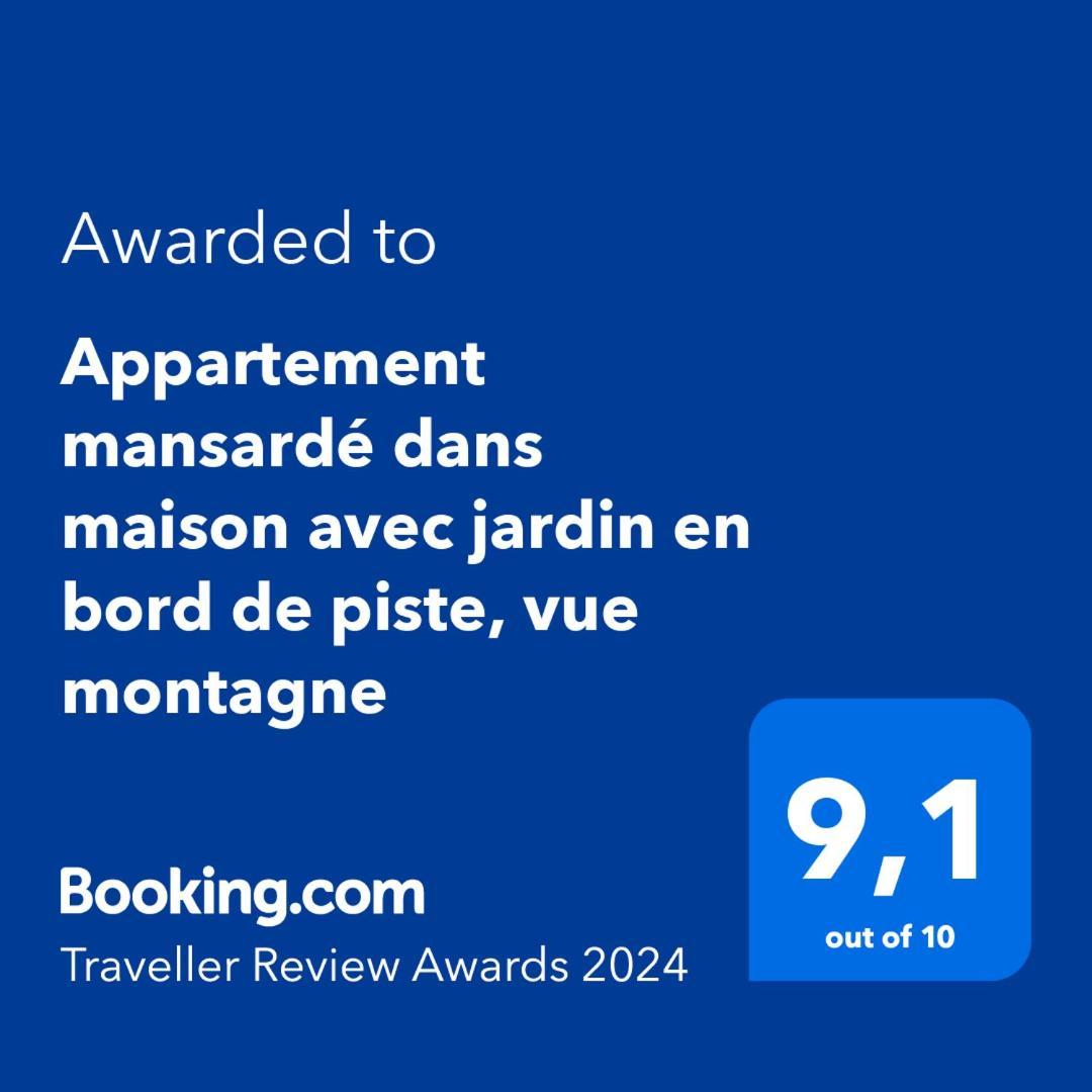 Logement Mansarde Dans Maison Avec Jardin En Bord De Piste, Vue Montagne Les Houches Bagian luar foto