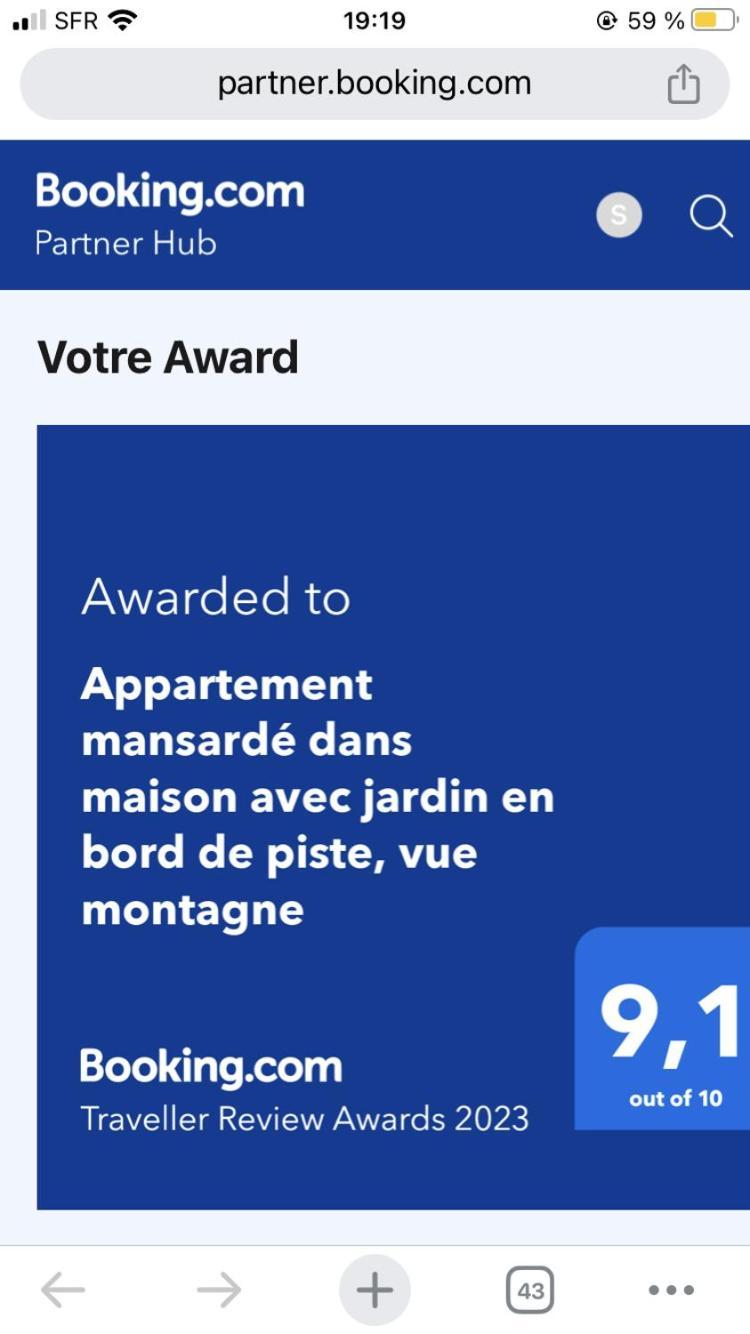 Logement Mansarde Dans Maison Avec Jardin En Bord De Piste, Vue Montagne Les Houches Bagian luar foto